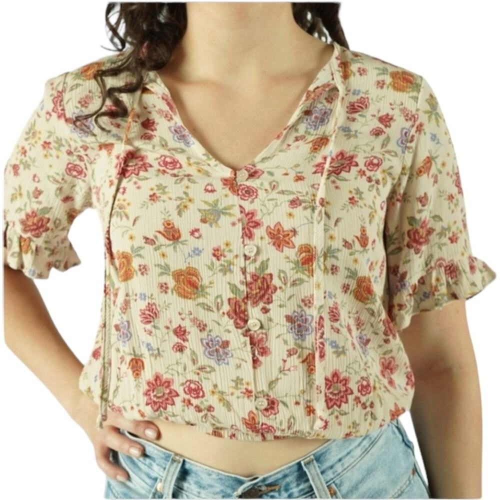 Self Esteem Floral V- Neck Blouse